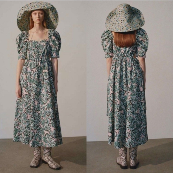 Zara Dresses & Skirts - Zara Floral Cutout Poplin Dress